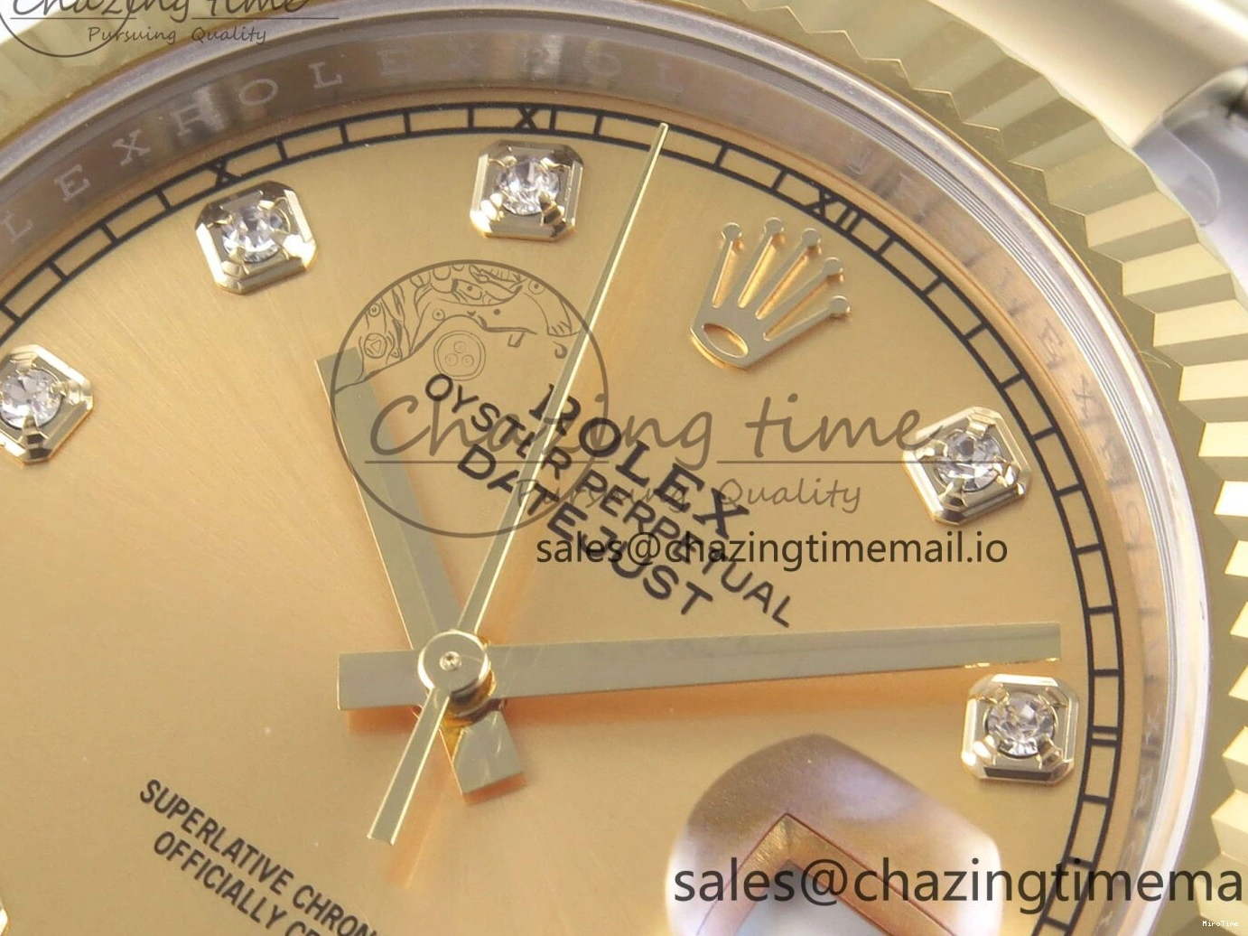 MiroTime 0514 DateJust 41 126333 EWEF Best Edition YG Diamonds Dial on SS YG Oyster Bracelet A Minimalist 973